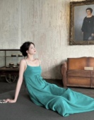 碍玉泉绿东方韵味吊带裙