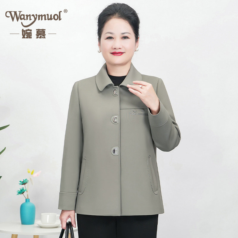 中老年女装休闲外套春秋新款大码洋气奶奶装胖妈妈休闲百搭夹克衫