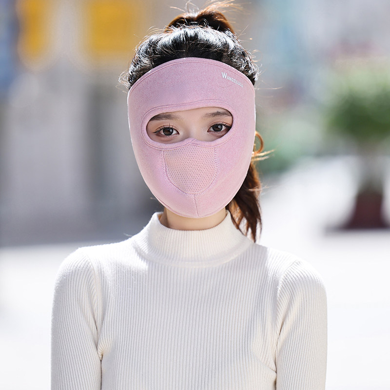 冬季保暖面罩女骑车防风防寒口罩头套护脸耳罩二合一加绒加厚新