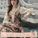 复古千金风假两件长袖 法式 碎花秋冬连衣裙 普罗旺斯日记 LaceMade