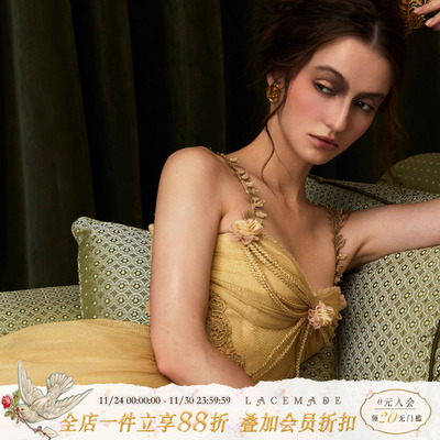 LaceMade 尼罗河蔷薇 埃及风异域女神纱网礼服奢华金色鱼骨连衣裙