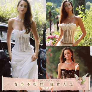 LaceMade 孔雀系列 法式设计感抹胸鱼骨胸衣修身显瘦百搭上衣背心