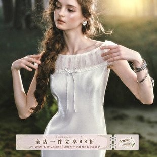 LaceMade 小白蛇 法式古典帝政风初恋小白裙连衣裙日常通勤春夏女