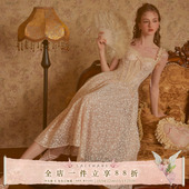 千金风重工蕾丝吊带鱼骨连衣裙轻礼服裙 法式 LaceMade 玻璃糖纸