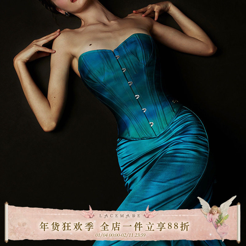 LaceMade 圣阿格尼丝之夜 戏服复刻贝母色鱼骨胸衣缎面鱼尾半裙套,女装/女士精品,时尚套装,淘宝优惠券,粉丝福利购,淘宝优惠卷