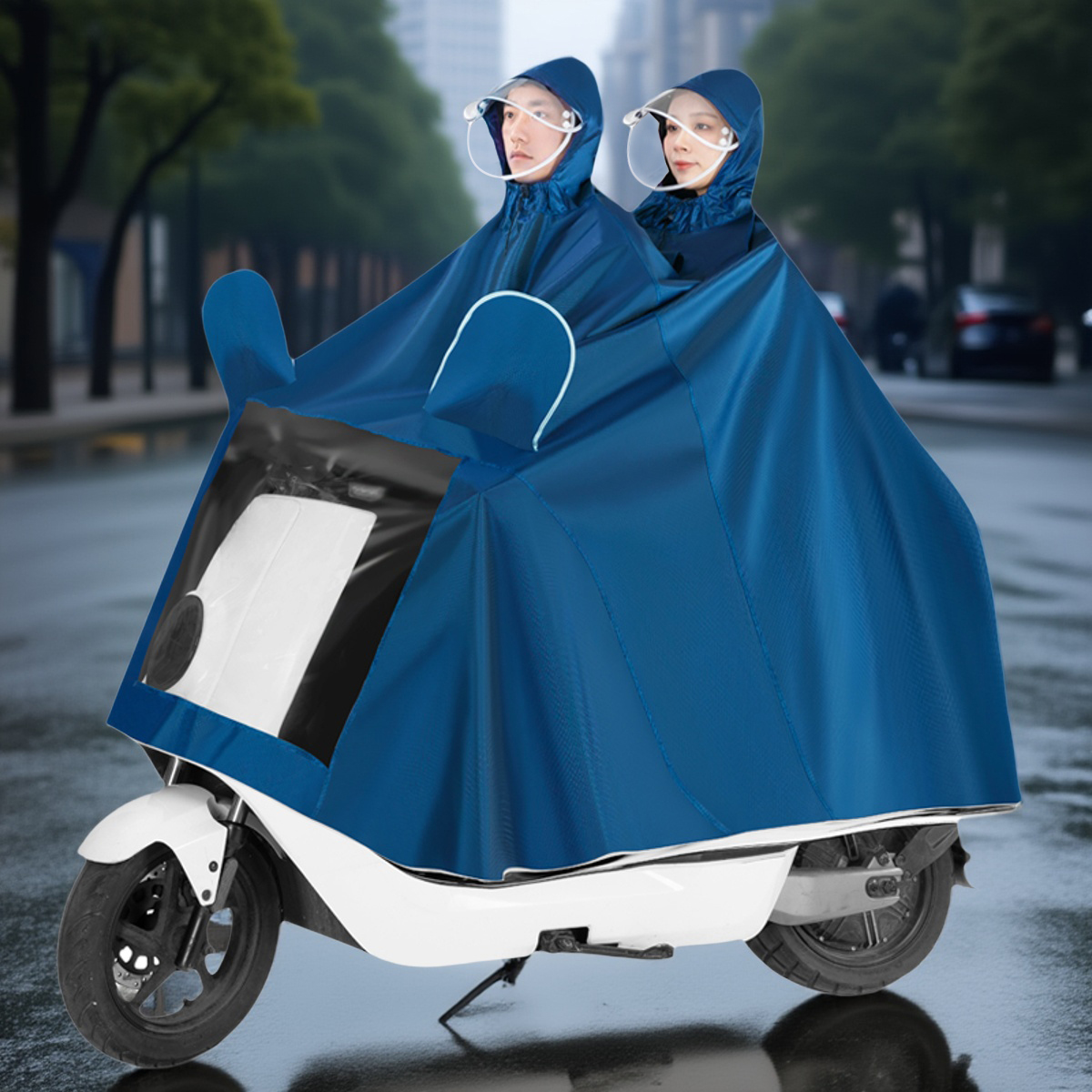 卓菲图加大单人电动车雨衣雨披