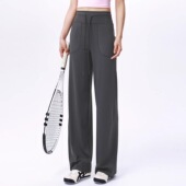 日常户外 瑜伽健身跑步宽松垂感裤 运动长裤 女休闲抽绳高腰显瘦裤