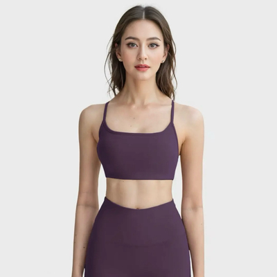 【新色】健身固定一体杯吊带女训练美背细肩带内衣跑步文胸瑜伽