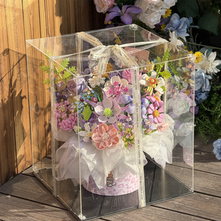 多巴胺积木花束拼装 感新年情人节生日礼物 礼盒抱抱桶DIY女生仪式