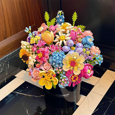 多巴胺积木花束拼装永生花抱抱桶高颜值送闺蜜送老婆礼物2025新款