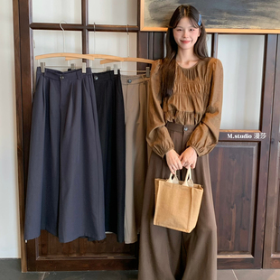 西裤 裤 秋冬百搭新款 5809 后松紧 高腰显瘦阔腿裤 MSTUDIO漫莎 西装