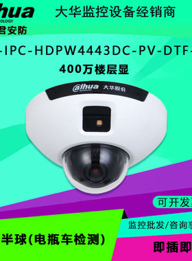 大华 DH-IPC-HDPW4443DC-PV-DTF-ED  400万楼层显电梯半球电瓶车