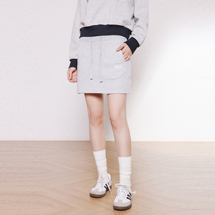 INRM 基础绣花短裙夏季高腰显瘦a字半身裙女