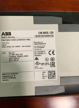 ABB原装正品热敏电阻电动机保护继电器 -CM-MSS.12S 现货10156600