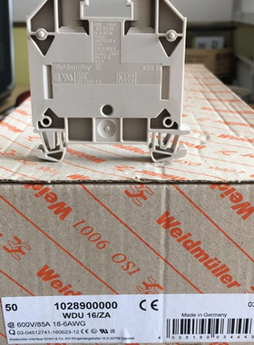 魏德米勒 WDU16/ZA 直通式导轨接线端子排 16平方 1028900000