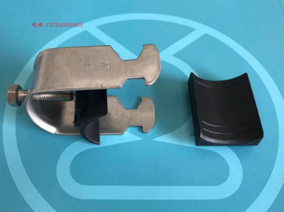 304不锈钢金属电缆夹UB22-30SS C型导轨电缆固定线夹子 径22-30mm