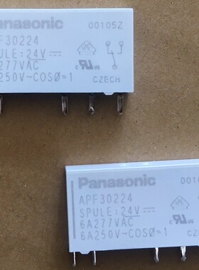 正品松下继电器Panasonic APF30224 5脚 24V 24VDC 6A 原装现货