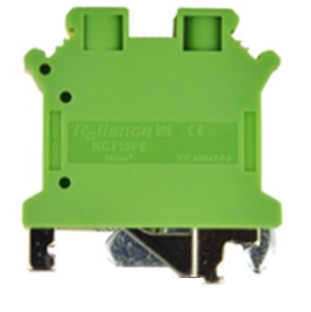 现货 Reliance成都瑞联电气 黄绿色接地型导轨接线端子排 RCT10PE