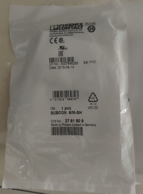 菲尼克斯总线连接器SUBCON 9/M-SH D-SUB 连接器9位针式 2761509