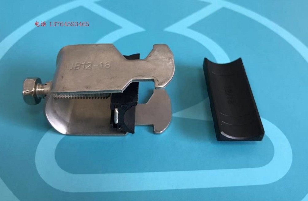 304不锈钢金属电缆夹UB12-18SS C型导轨电缆固定线夹子 径12-18mm