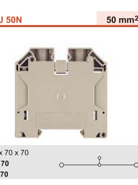 WDU 50N 魏德米勒Weidmuller紧凑型50平方192A端子排 1820840000