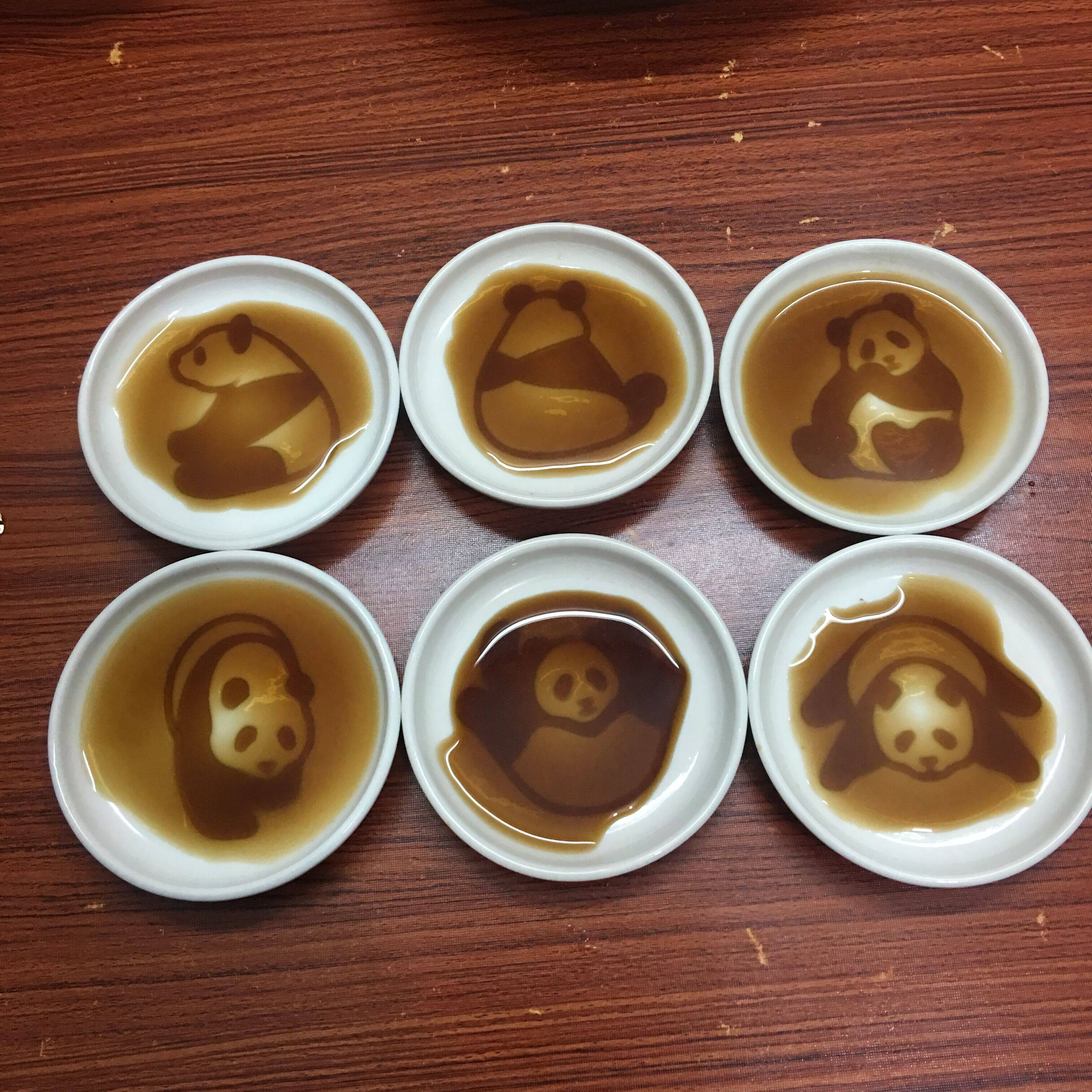 出口订单熊猫饺子芥末爆款酱油碟