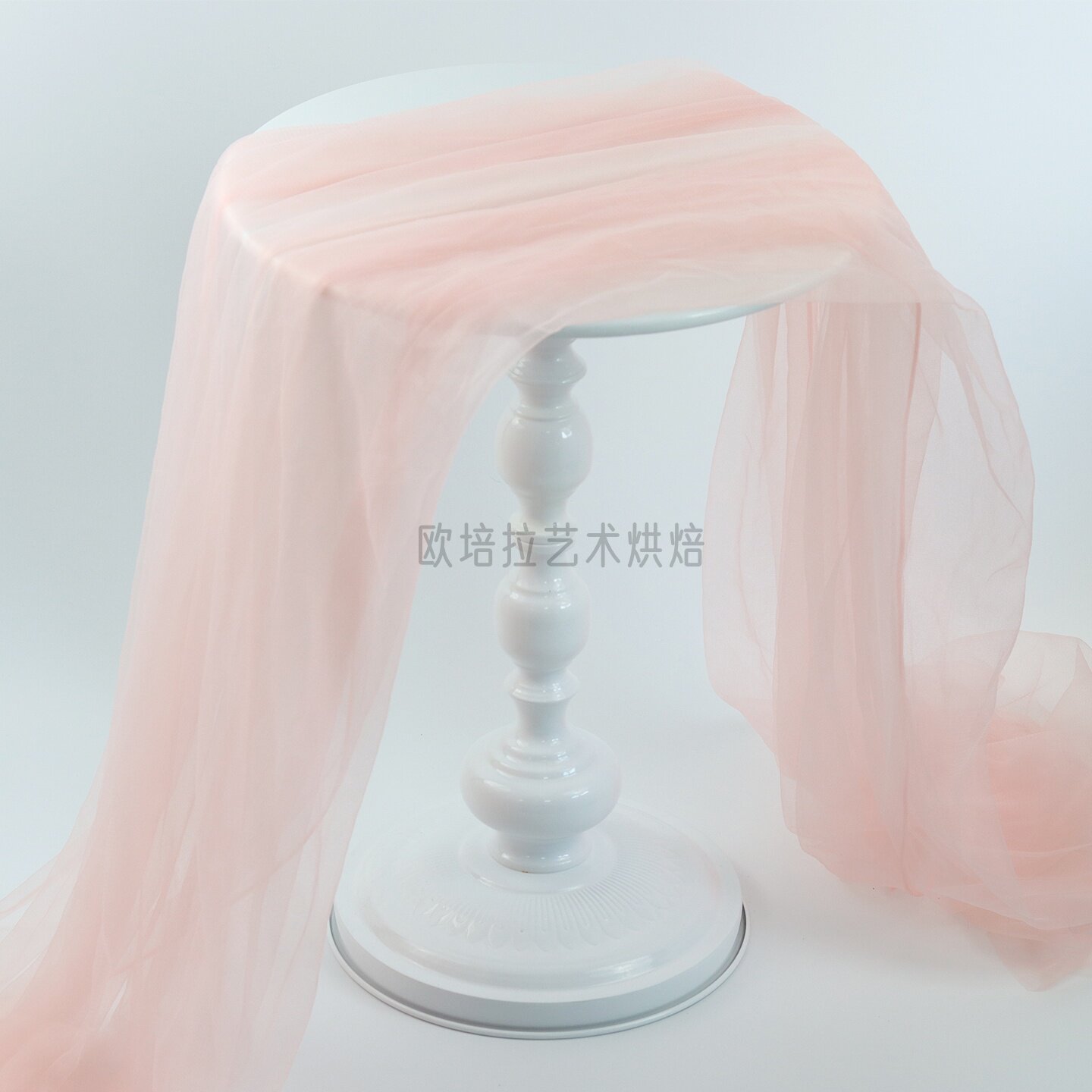 纯色网红瀑布纱幔装饰摆台桌布