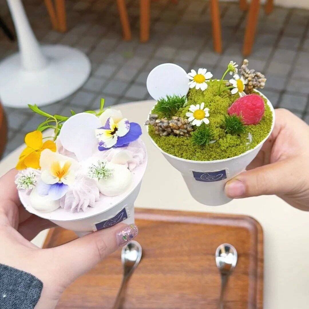 商用装饰加厚栗子杯蛋糕甜品冰淇淋奶茶店专用一次性外带打包杯子