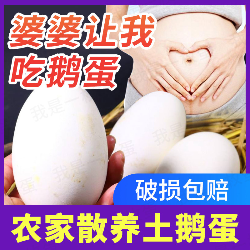 包邮新鲜鹅蛋孕妇农家散养土鹅蛋100-110g正宗大个生鹅蛋批发一箱