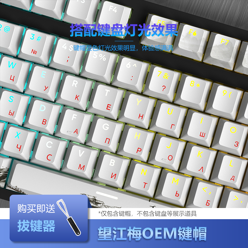 PBT WANGJIANGMEI 키캡 111 키 OEM 높이 5면 승화 독일어 프랑스어 핀란드어 레이아웃 키캡