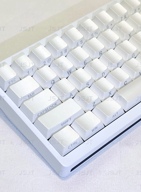 JSJT外设珠光白键帽原厂高度PBT侧刻透光适配客制化磁轴机械键盘