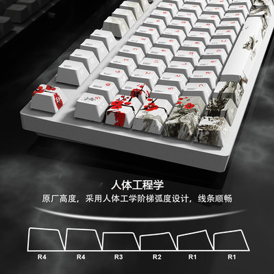 原创国风望江梅键帽原厂侧面透光键帽五面热升机械键盘键帽Keycap