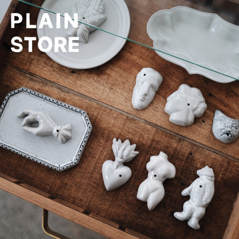 Ojacraft韩国进口 手作陶瓷白釉动物香插 香薰线香香座香立燃烧盘