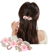 韩版 蝴蝶水钻发夹弹簧夹网红发卡发饰头花大小横夹马尾夹 百搭时尚
