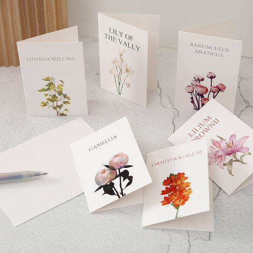 创意简约鲜花店留言贺卡