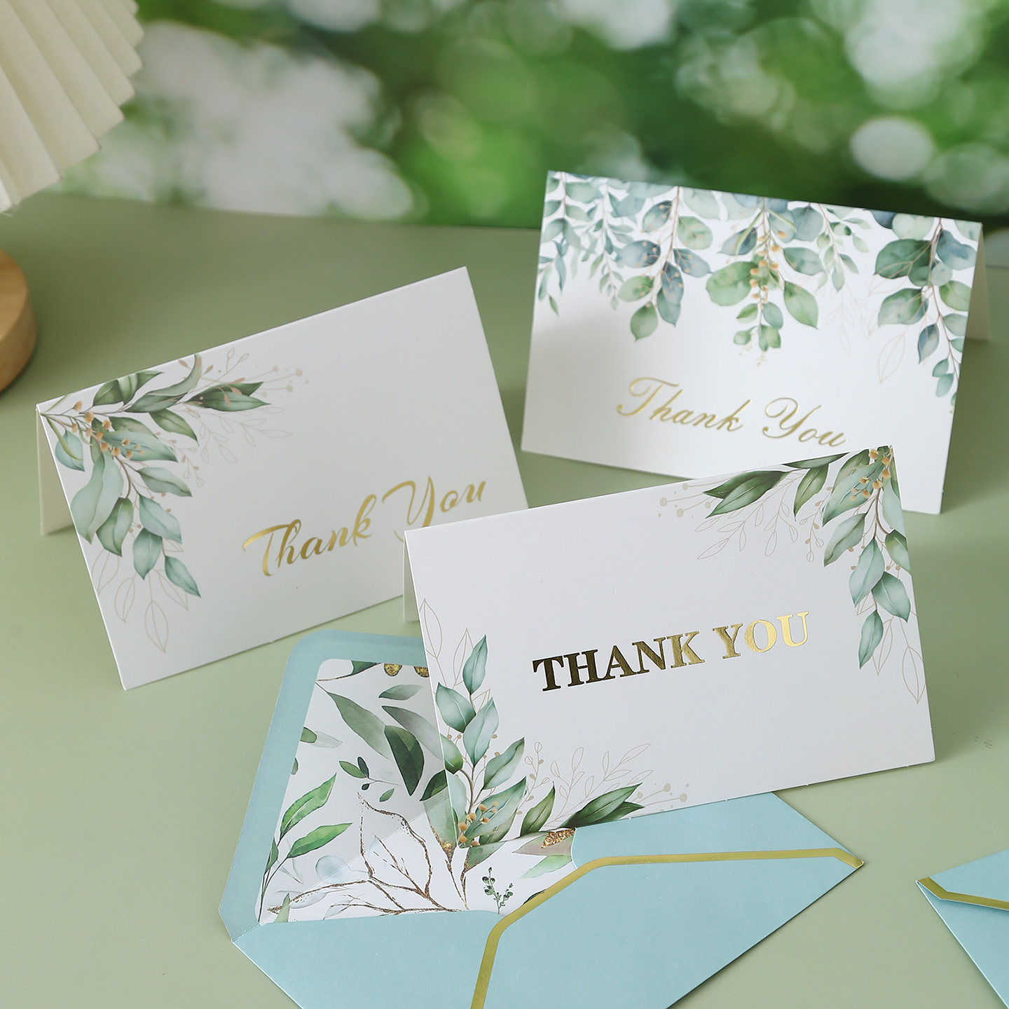 简约祝福感谢烫金生日卡小清新婚礼邀请函彩色印刷高级感手写贺卡