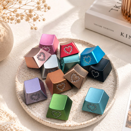 GEMLUK钻饰键帽铝合金CNC个性化镶嵌钻石宝石透光铝合金属键帽
