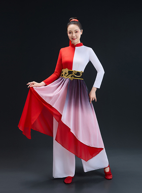 古典舞蹈服女飘逸中国风梅花赋演出服现代舞扇子书简舞开场舞服装