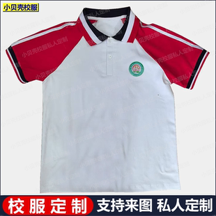 重庆市大足区海棠小学短袖初高中小学生半袖t恤白色校服来图定制