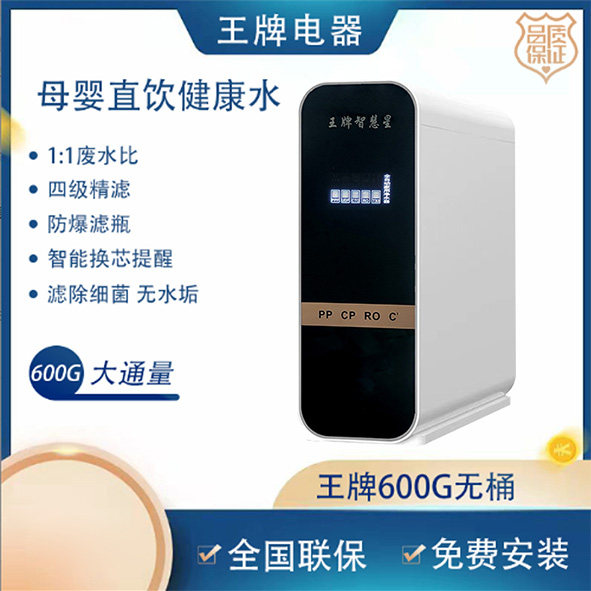 王牌600G无桶 四级精滤防爆滤瓶智能换芯提醒