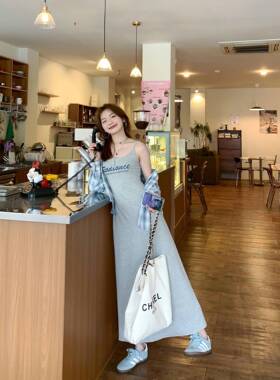 切糕自制小个子女时尚显瘦无袖吊带长款夏季连身裙修身连衣裙裙子