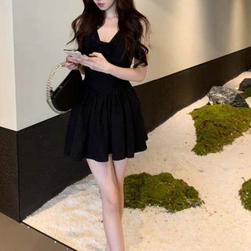 黑小色连衣女2025新款今年流行裙爆款黑裙子3739夏季小裙性感个子