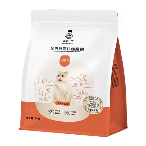 诚实一口猫粮O80 BK01烘焙高鲜肉猫粮益生菌调理肠胃鸡肉成幼猫粮