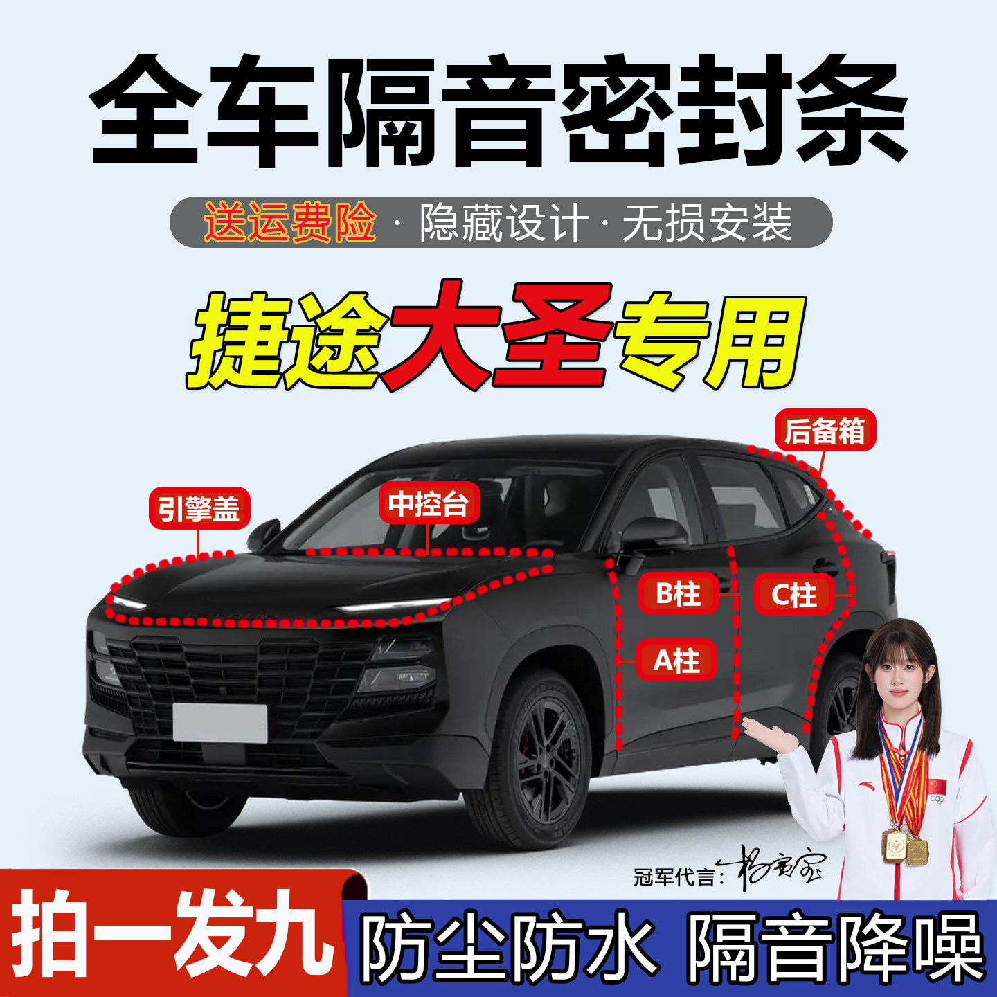 捷途大圣汽车专用A柱BC柱密封条