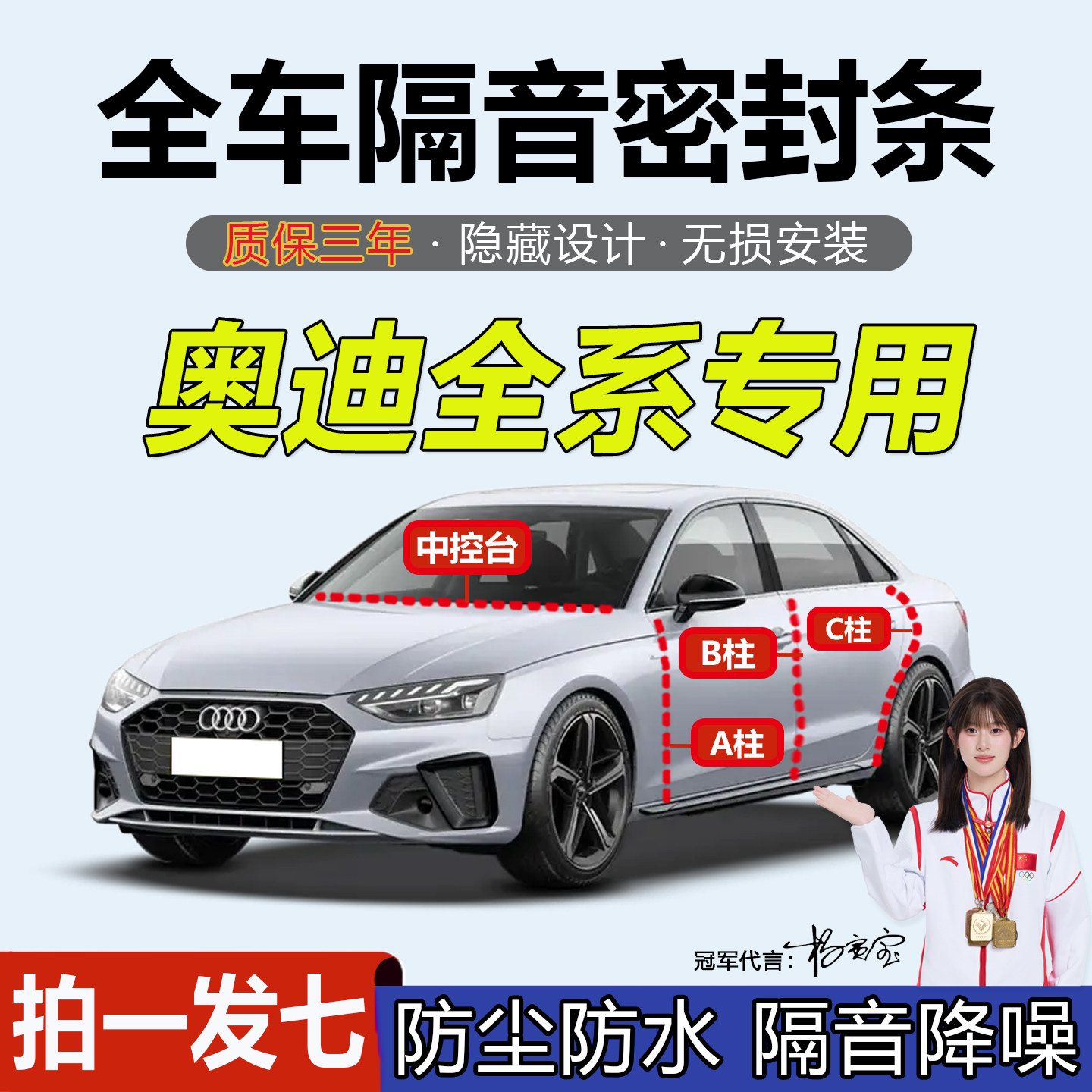 奥迪专用全系汽车AB柱C柱密封条