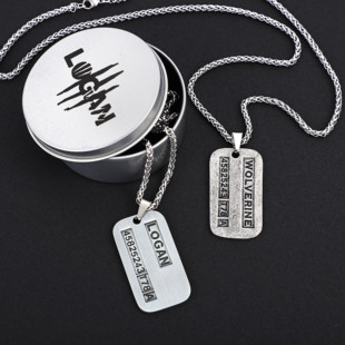 金刚狼周边X战警军狗牌项链吊坠LOGAN金属狼叔钥匙扣挂件礼物品男