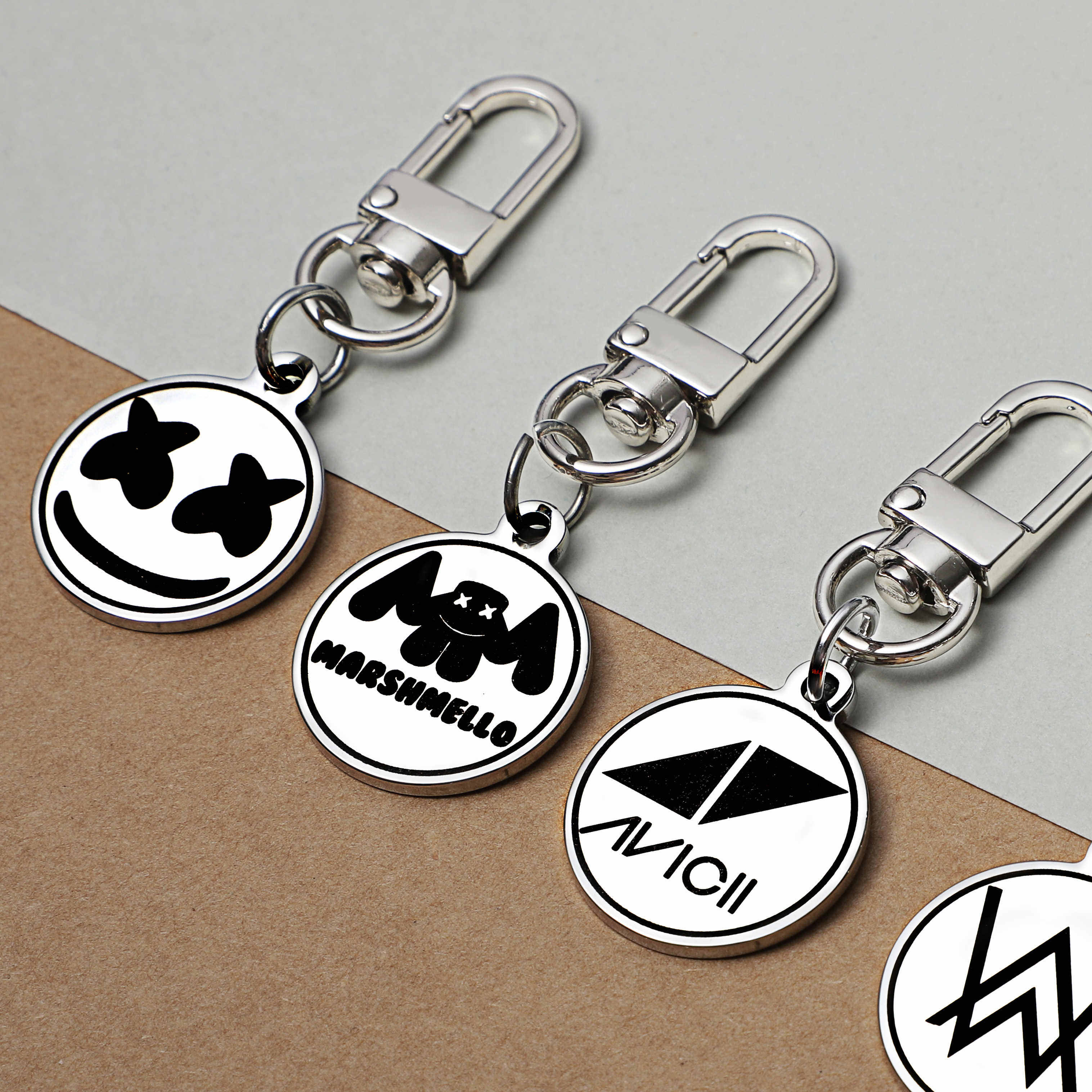 百大dj电音节钥匙扣链腰扣挂件 艾维奇小马丁棉花糖同款电音周边