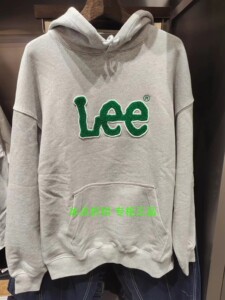 LEE专柜正品LUT006411203190-A04851男休闲LOGO连帽套头长袖卫衣