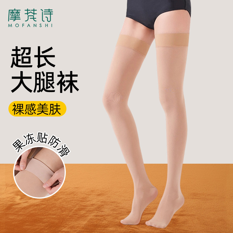 天鹅绒大腿袜50D果冻贴防滑隐形