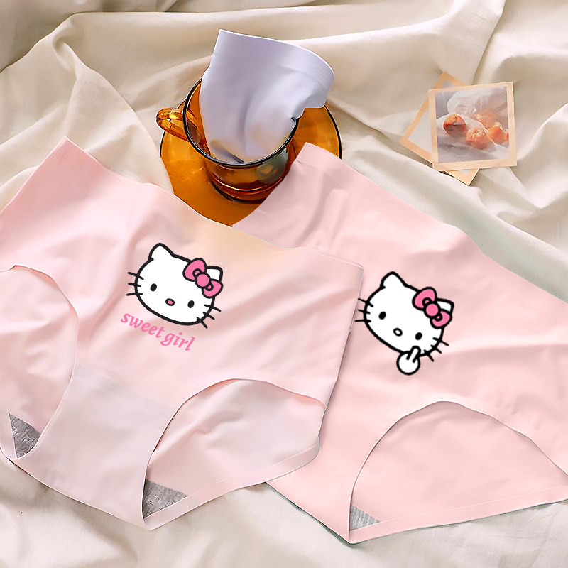 女士冰丝内裤组合粉色少女卡通春夏Kitty凯蒂猫软妹日系甜美可爱,女士内衣/男士内衣/家居服,女三角裤,淘宝优惠券,粉丝福利购,淘宝优惠卷